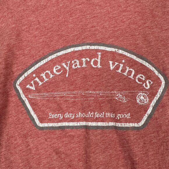 Vineyard Vines Mens Island T-Shirt Size L Red Every Day Should Feel This Good - Picture 5 of 6